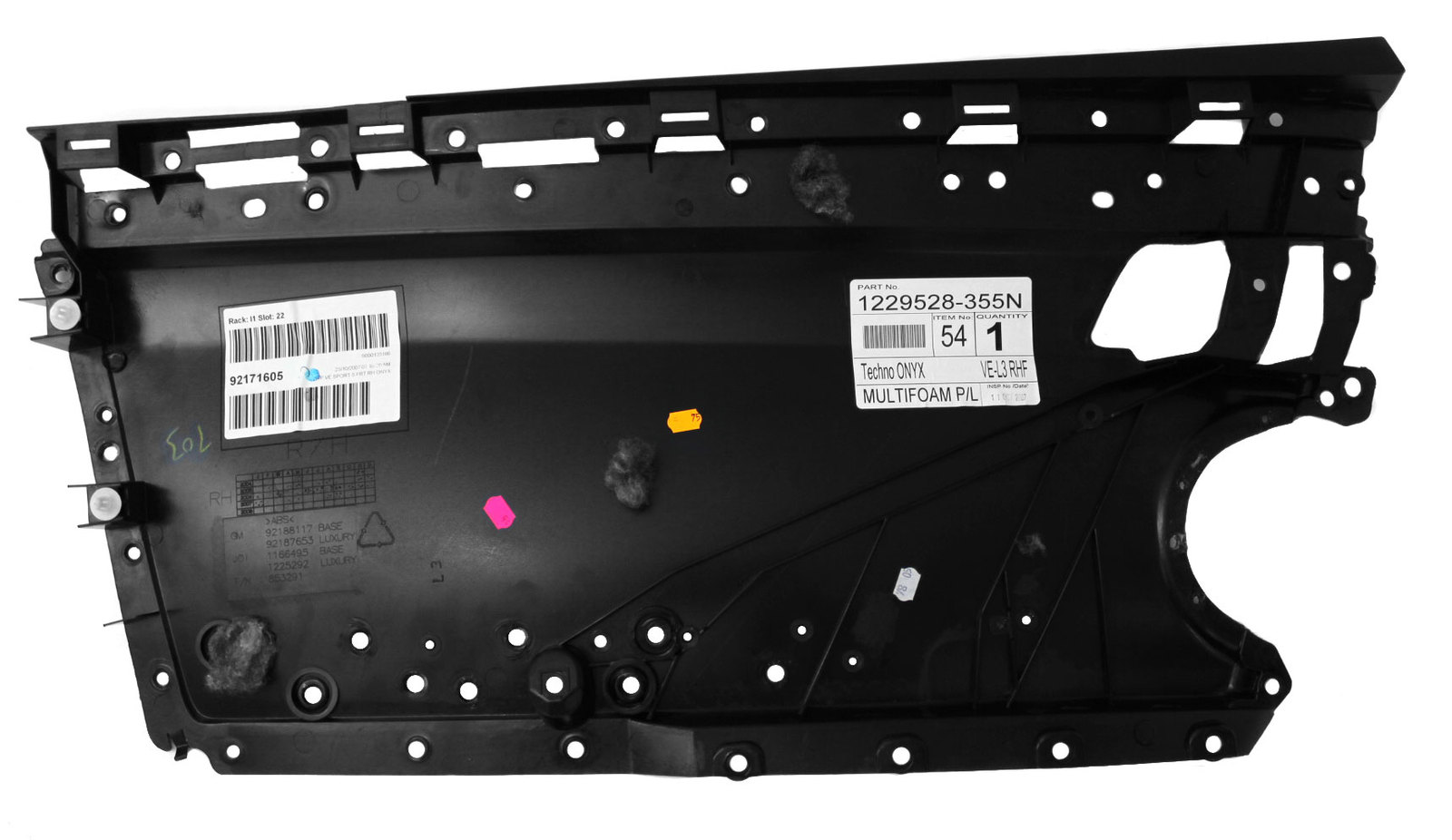 Holden VE Commodore Right Front Door Trim Panel Insert Onyx Black