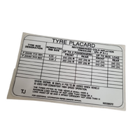 NOS VP Tyre Placard Decal 