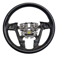 Used VE Onyx Black Leather Steering Wheel Black Stitch 