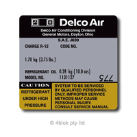 HDT VB VC Delco Air Compressor Decal -  40403