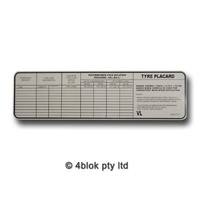 HDT VC Tyre Placard Decal - 90013