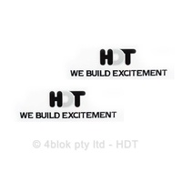 HDT We Build Excitement Window Decal Black & Silver Pair - 40061SI
