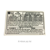 HDT Tyre Placard 18 inch - 90013-18