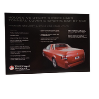 New Original Holden VE Ute 3 Piece Hard Lid Cover Sports Bar Brochure 2008 A4