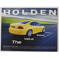 New Original Holden Monaro 2001 Sales Brochure Coupe 8 Page Yellow Commodore 