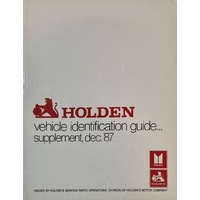 Original Holden Vehicle Identification Guide Supplement Dec 1987 VK VL Commodore