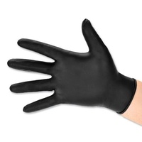 100Pcs Disposable Gloves Black Nitrile - Large