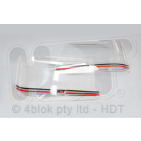 HDT VB VC Headlight Covers Black & Red - 40157B-CBLA