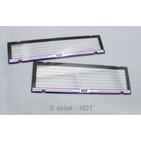 HDT Slimline Number Plate Frames  Blue & Red - HDTNPFBLUESL