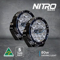 NITRO 80W MAXX 7" HIGH POWER LED DRIVING LIGHT PAIR