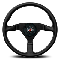 Genuine Momo Montecarlo Black 350mm VK HDT Style Steering Wheel Kit with Horn