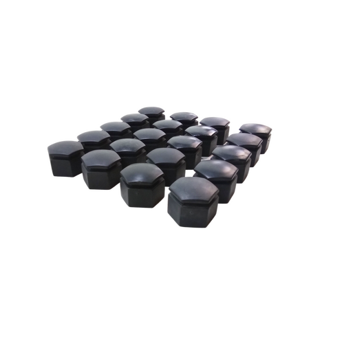 Used VE WM Black Wheel Nut Cover Cap Set x 20 