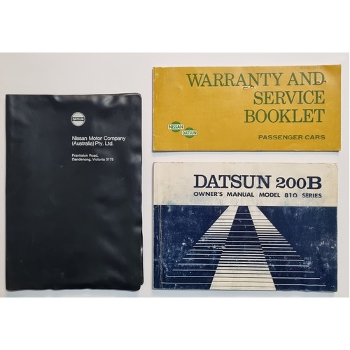 Datsun 200B Owners Manual, Wallet and Warranty Booklet 