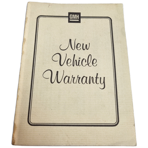 Used VC Commodore New Vehicle Warranty Card 