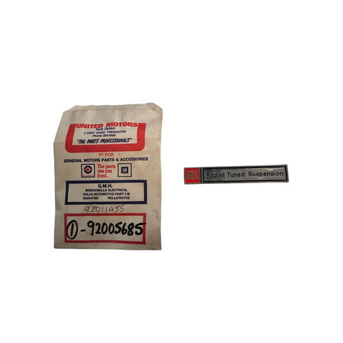 NOS VB VC RTS Radial Tuned Suspension Boot Badge 