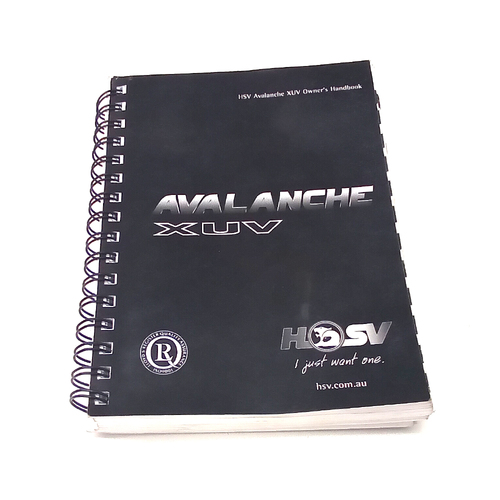 Used VY HSV Avalanche Owners Handbook 