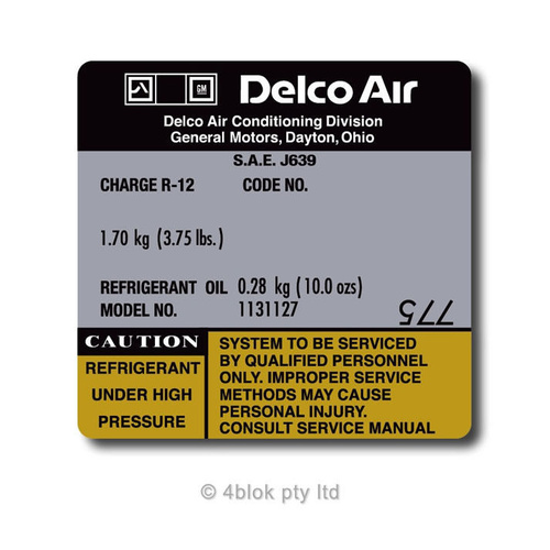 HDT VB VC Delco Air Compressor Decal -  40403