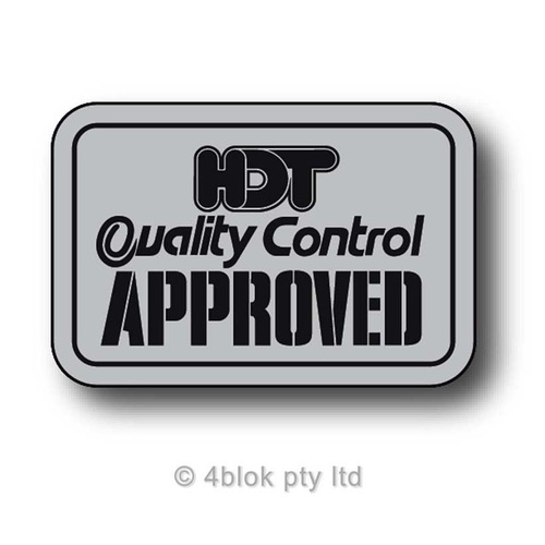 HDT VL Group A HDT Quality Control Decal