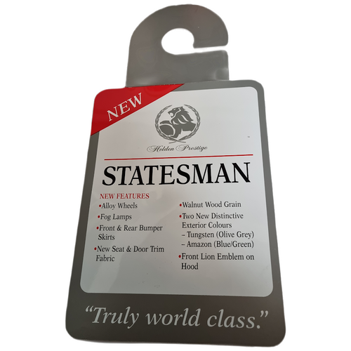 New Holden Statesman VS Series 3 Mirror Dangler Hanger Dealership Showroom