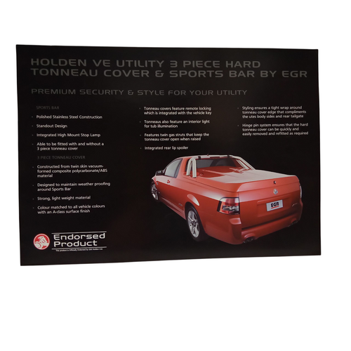 New Original Holden VE Ute 3 Piece Hard Lid Cover Sports Bar Brochure 2008 A4