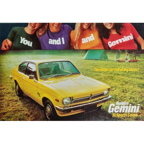 New Original GMH Holden TX SL Sports Coupe Gemini Large Dealer Brochure Poster