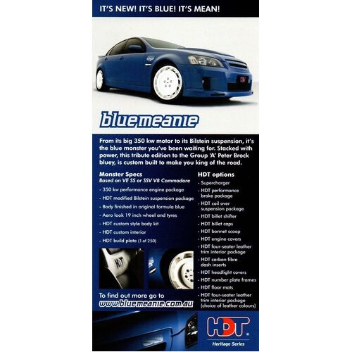 New Original HDT VC VH VK Heritage Series Retro Commodore DL Flyer 