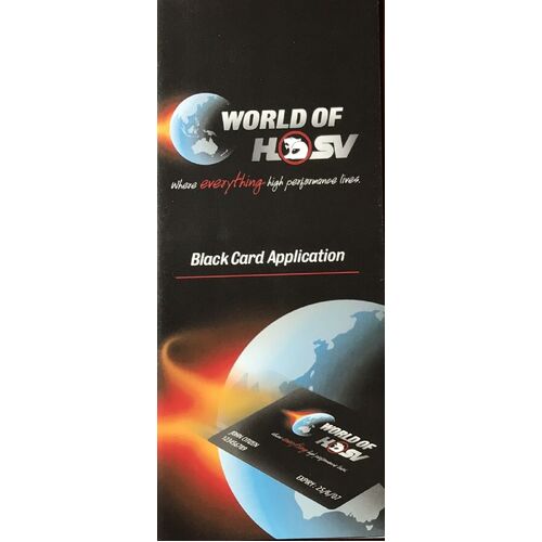 New Original World Of HSV Black Card Application Half Fold Brochure