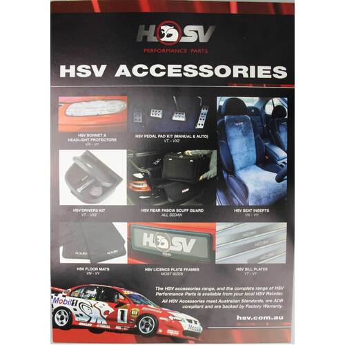New Original HSV Accessories Brochure Leaflet