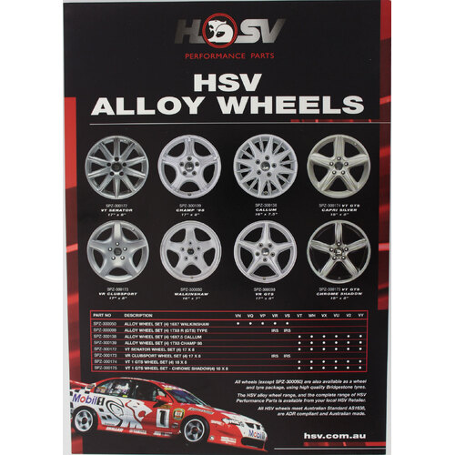 New Original HSV Alloy Wheels Brochure Leaflet