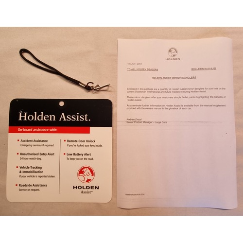 Holden Assist WH Statesman International Mirror Dangler W/ Dealer Documentation