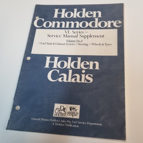 Original Holden Commodore Calais VL 1986 Service Manual Supplement Volume 4