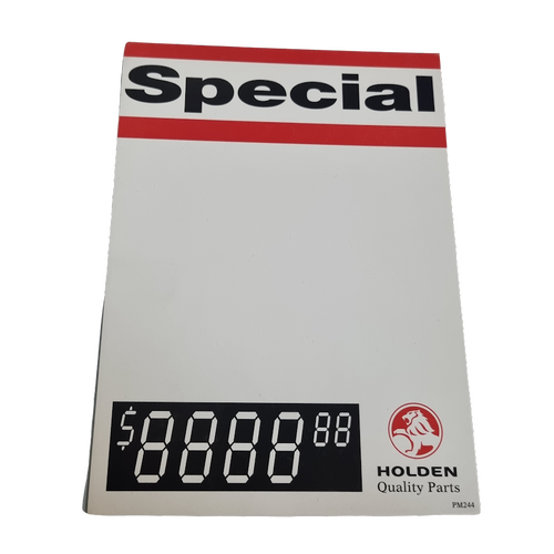 New Original 2000's HOLDEN Quality Parts Special Hard Card Advertising Blank 