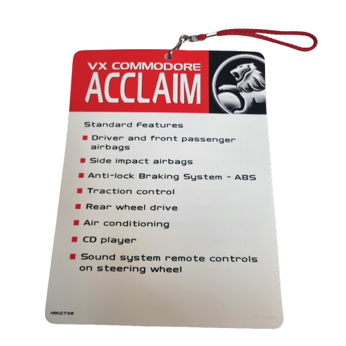 New Holden Commodore VX Acclaim Mirror Dangler Hanger Dealership Showroom