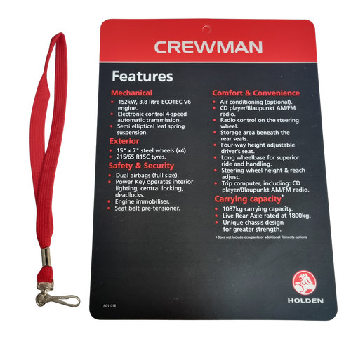 New Holden Crewman VY Mirror Dangler Hanger Dealership Showroom