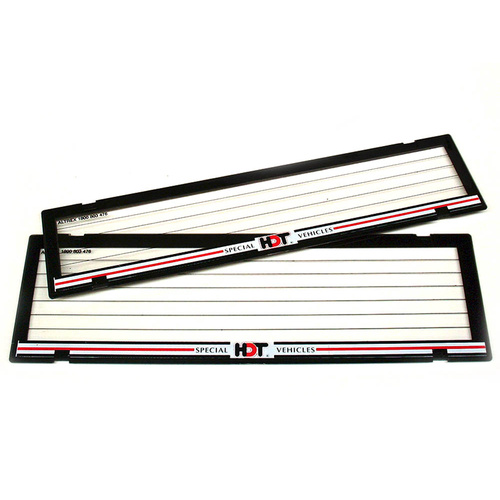 HDT Slimline Black & Red Number Plate Frames - HDTNPFREDSL