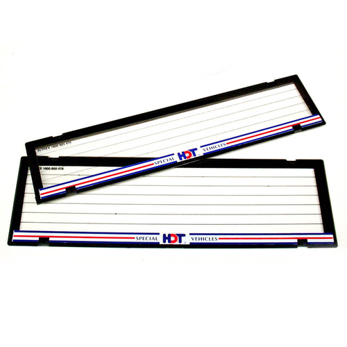 HDT QLD Number Plate Frames Blue & Red - HDTNPFBLUESLQ